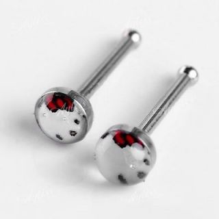   Cartoon Cat Stainless Steel Nose Nostril Ring Stud Nail Body Piercing