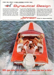 1959 Vintage Ad Johnson Sea Horse Outboard Motor Aristo Craft Boat