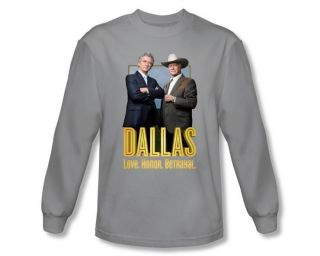 NEW Adult Dallas TV Show Older J.R. & Bobby Ewing Long Sleeve T Shirt 