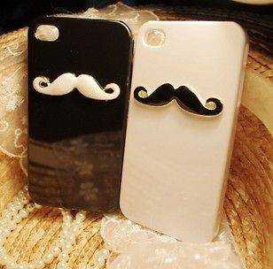   and White Two PCS Cute Chaplins beard Iphone 4 4s Hard case Cover Z08