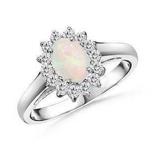 engagement diamond opal ring