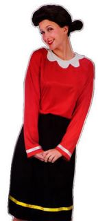 Olive Oyl Oil Halloween Costume Adult Womens Outfit Dress Wig Popeye 