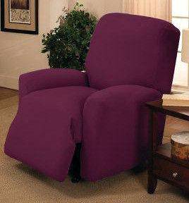 JERSEY RECLINER COVER LAZY BOY    PURPLE    STRETCH FITS MOST 