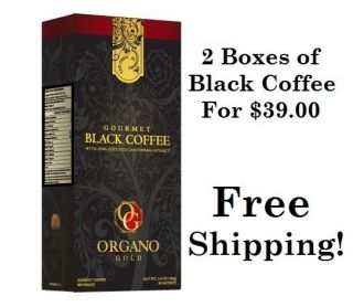   GOLD BLACK COFFEE 100% Certified Organic Ganoderma Healthier Coffee