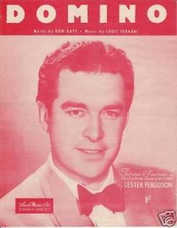 LESTER FERGUSON   DOMINO* {Sheet music/1951/Piano solo/Don Raye/Louis 