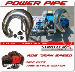 Scooter X Performance Power Pipe 33cc 36cc 43cc 49cc 52cc Gas Scooter 