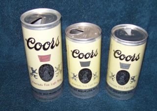 Coors Beer~~Adolph Coors Co~Colorado~3 Beer Cans~Two 16 Oz.~One 12 Oz 