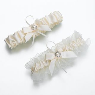 Set of 2 Ivory Pearl Flower Garters Bridal Garter Set Wedding Garter 