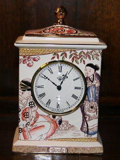   MADE MASONS IRONSTONE YUNG LO EMPEROR PATTERN MANTLE CLOCK ( W/ORDER