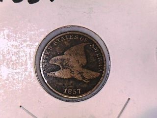 1857 FLYING EAGLE ONE CENT COIN (NICE)