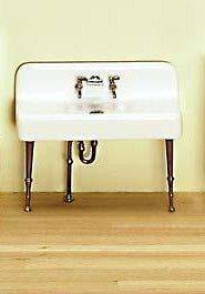   Classics Miniatures Kitchen Porcelain Sink w/Metal Crome legs