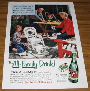 1954 Vintage Ad SEVEN UP~7UP~F​AMILY PAINTS OUTDOOR FURNITURE