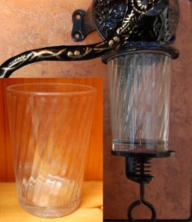 Coffee Catch Cup Glass Jar fits Antique Arcade Grinder Depressed 