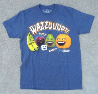 Annoying Orange Blue Tee Shirt Adult Sizes WAZZUUUP!! by Hybrid NEW