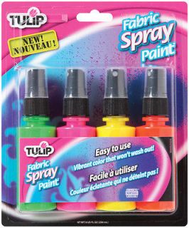 Tulip Fabric Spray Paint 2 Ounces 4/Pkg Neon