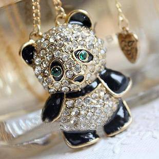 Betsey Johnson Official website Synchronous Cute panda love necklace # 