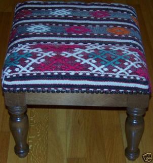 Turkish Handmade Kilim Upholstered Ottoman/Footst​ool