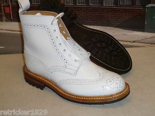 Trickers size 4 White Stephy ladies brogue boot on a commando 