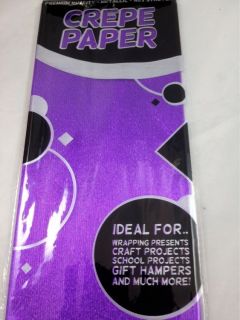Purple   Metallic Crepe Paper 1 Sheets 50x100cm Premium 40% Stretch 