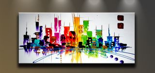 Oil Painting Abstract Modern Art on Canvas Home Decor CitySpace Large 