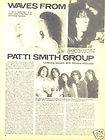 PATTI SMITH GROUP PINUP Wave 70s punk rock poet