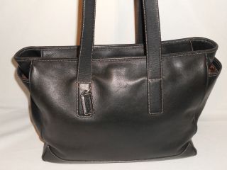 COACH 5096 HUGE Black Leather Diaper Bag Carryall Business Tote 