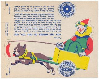 1932 PAPER DOLL CIRCUS SPOOL BOSTON DOG TRADE CARD