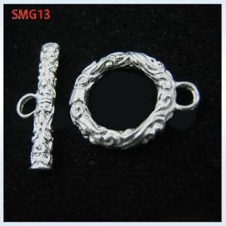 1Set 1.5x1.8cm 925 Sterling Silver Toggle Clasp Connector Jewelry 