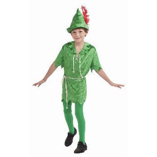 NWT Boys Costume Peter Pan Tunic Tights & Hat