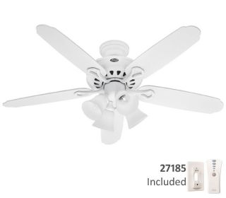   52 GRAND ISLE WHITE REMOTE CONTROL Ceiling Fan w/ LIGHT KIT HR 25746