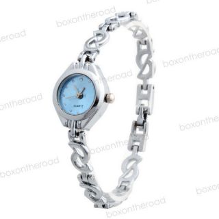   Fashion Luxury Lady Women Lady Silver Band Bracelet Quartz Wrist Watch