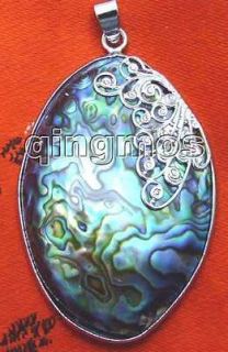 SALE Big 35*50mm Oval natural Abalone Shell Pendant  pen198 Free 