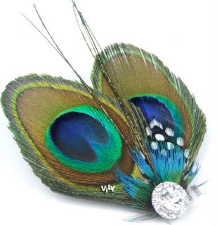 Peacock Feather Wedding Bridal Bridesmaids Fascinator Hair Flower Clip 