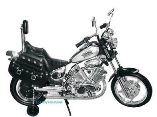   Premium Electric Power Ride on Motorcycle Harley Style Chrome Wheels