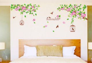   Hibiscus Flower Tree Removable Wall Sticker Flower Room Decor Decal