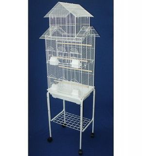 Large Pagoda bird cage lovebird parakeet cockatiel canary White with 