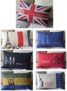   ,Milan,New York,London City Symbol scenery pillowcase,cushion Cover