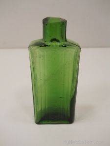 Antique Green Glass Medicine or Perfume Bottle
