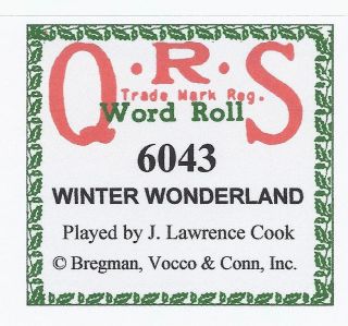 Reissue Piano Roll QRS   6043   Winter Wonderland