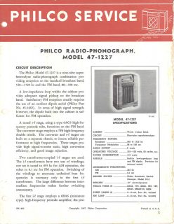 PHILCO 1941   1959 RADIO RADIO PHONOGRA​PH SERVICE MANUAL ANTIQUE 