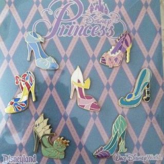   Trading Pins Princess Shoe Booster Pack Of 7. Lot Of Disney Pins