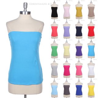   Strapless Tube Top Shirred Arm Pit with Bra Pad VARIOUS COLOR SIZE