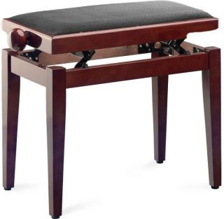 Stagg Mahogany Piano Bench with Adjustable Height and Velvet Top 
