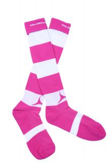 Olorun Hooped Rugby Hockey Football Socks Hot Pink/White