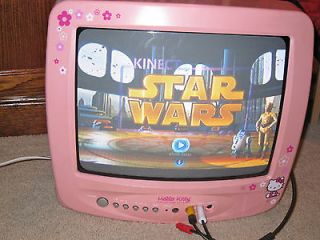 Vintage Hello Kitty Pink 13 TV with Remote   Works great. Fast 