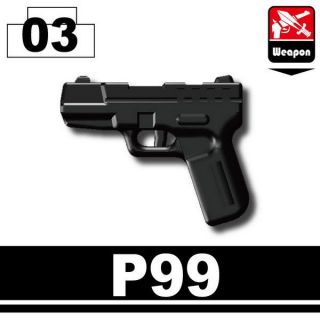 Black P99 pistol gun weapon swat compatible w/ minifigs Custom