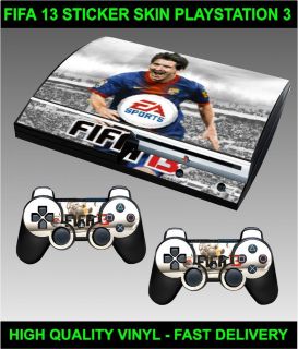 PLAYSTATION 3 OLD SHAPE CONSOLE FIFA 13 STYLE STICKER SKIN GRAPHIC & 2 