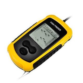 Portable Fish depth Finder with Round Sonar Sensor LCD display with 