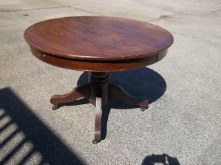 Antique Round Dark Wood Dining Table from H.C. NIEMANN &Co. Early 1900 