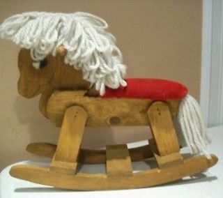 Adorable Doll Size Wooden Rocking Horse   Well Made